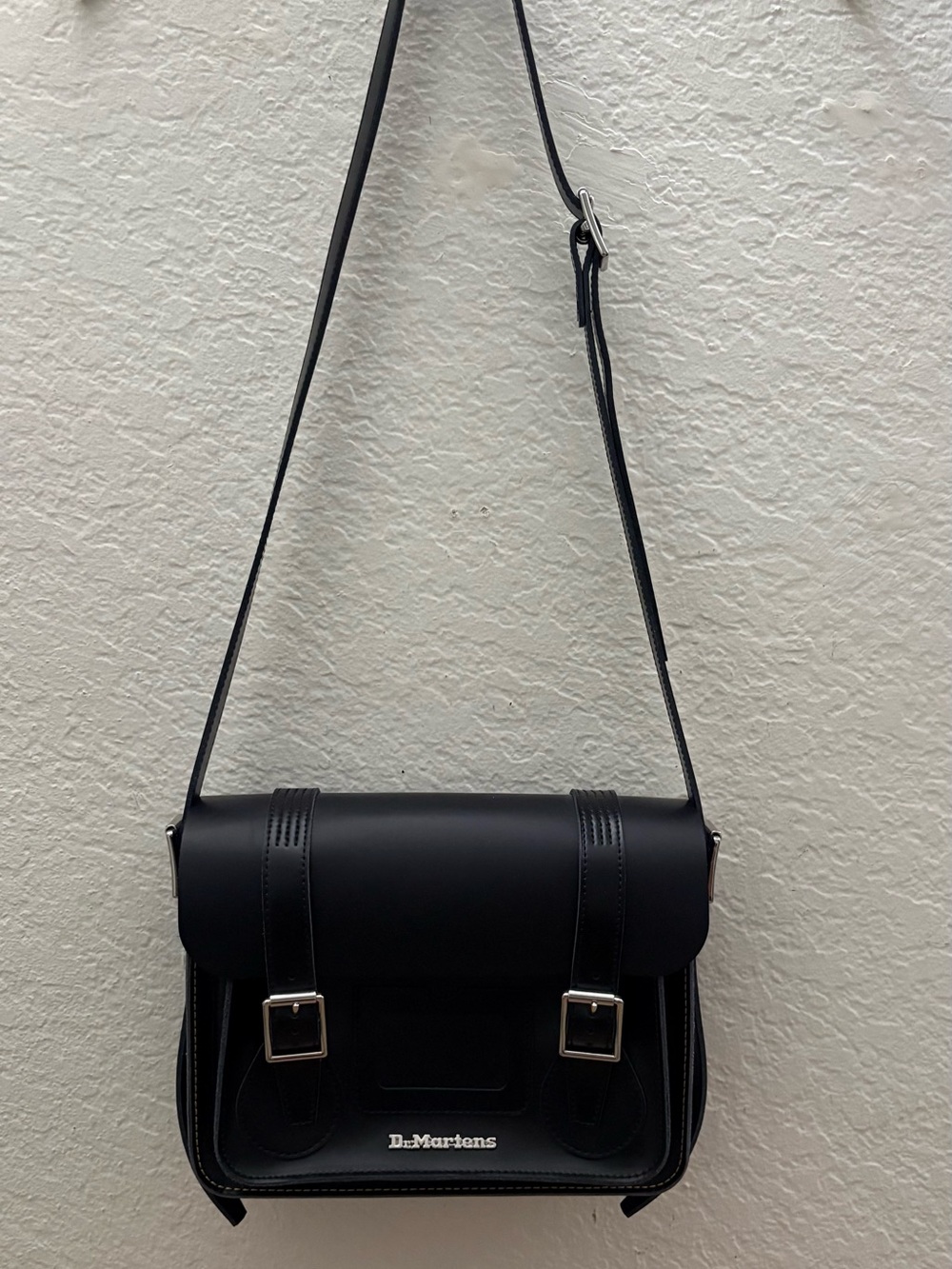 Dr. Martens 11” Black Leather Satchel Crossbody Bag